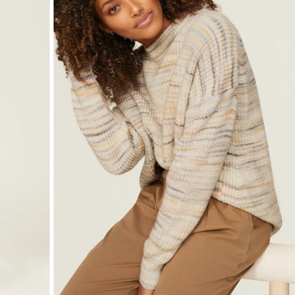 Michael Stars Chunky Knit Space Dye striped sweater size XS/S - Picture 5 of 11
